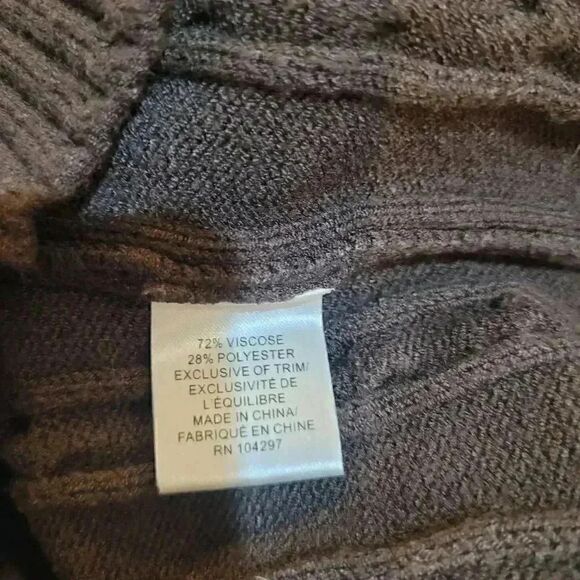 Milly of New York Women's Brown Viscose/Poly Cable Knit Sweater Dress w Gold Cha - Picture 10 of 10